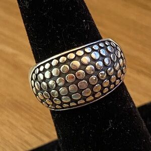 Vintage 925 Sterling Silver textured Dome Ring